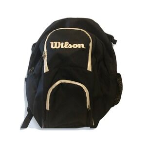 Wilson backpack black with White trim 3 pockets  drink pocket on both sides